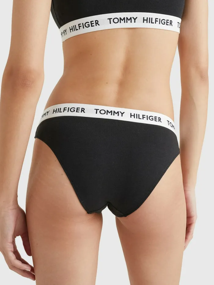 Tommy Hilfiger Tommy 85 Stretch Cotton Logo Briefs Black Womens Lingerie