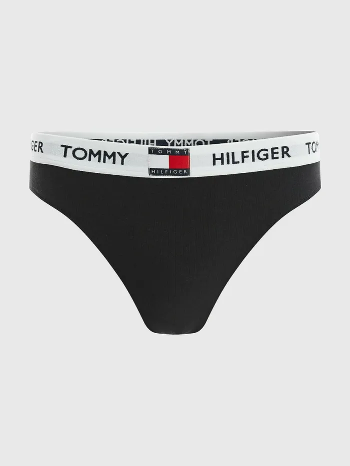 Tommy Hilfiger Tommy 85 Stretch Cotton Logo Briefs Black Womens Lingerie
