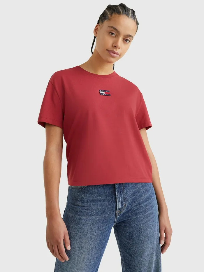 Tommy Hilfiger Tommy Badge Crew Neck TShirt Cranberry Crush Womens TShirts Sale Tommy Hilfiger Tommy Badge Crew Neck TShirt Cranberry Crush Womens TShirts Sale