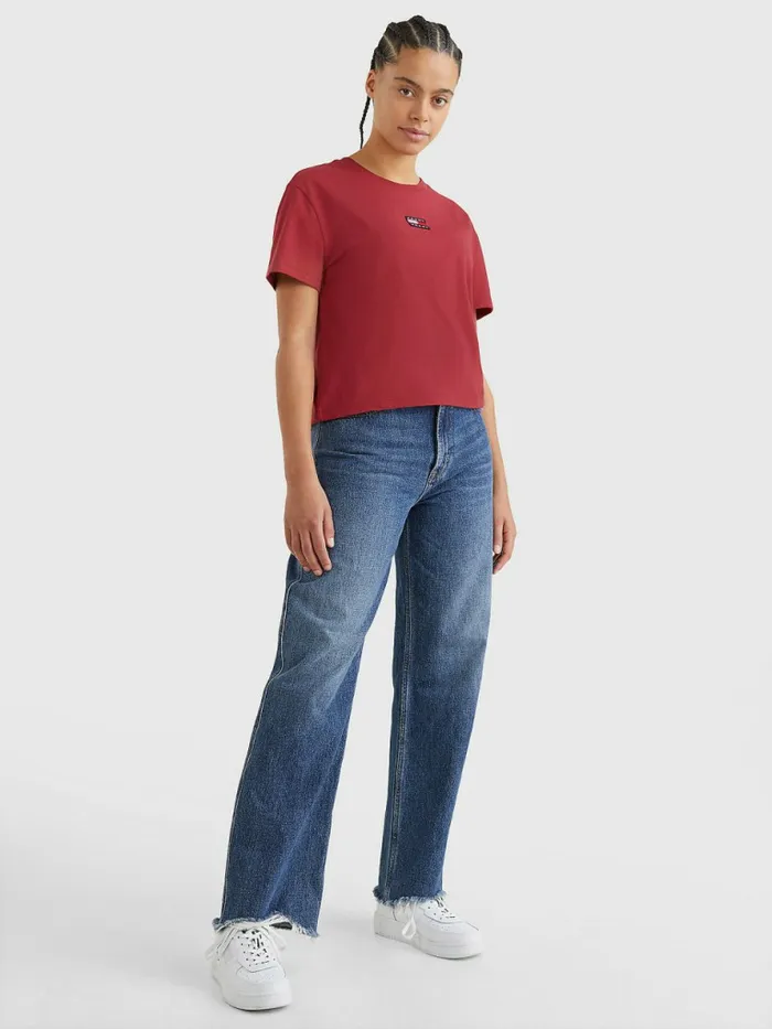 Tommy Hilfiger Tommy Badge Crew Neck TShirt Cranberry Crush Womens TShirts Sale