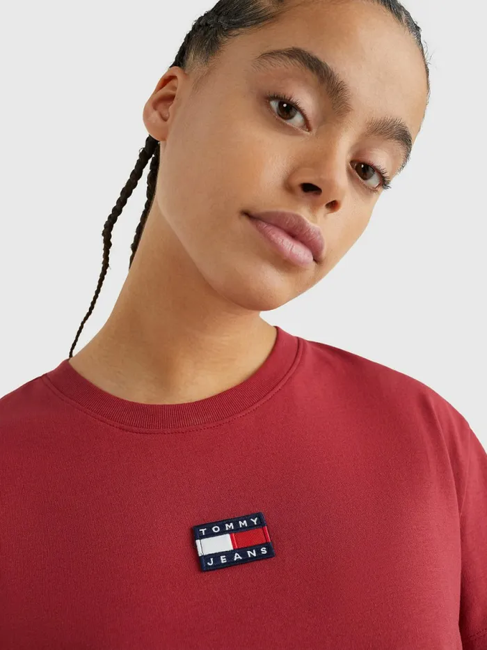 Tommy Hilfiger Tommy Badge Crew Neck TShirt Cranberry Crush Womens TShirts Sale