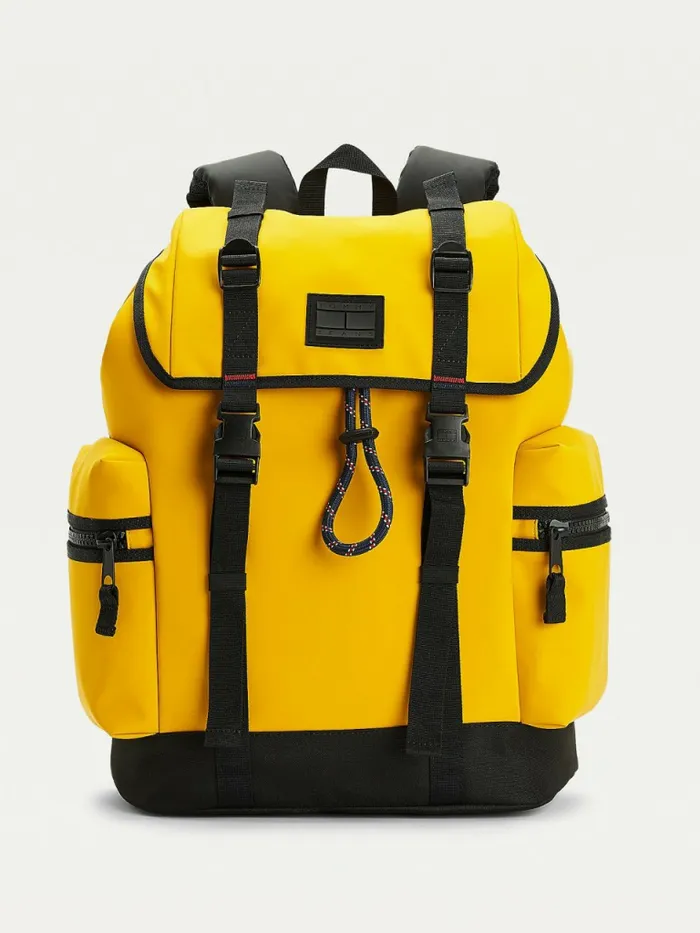 Tommy Hilfiger Tommy Badge Double Clip Backpack Prairie Yellow Mens Bags Near Me Tommy Hilfiger Tommy Badge Double Clip Backpack Prairie Yellow Mens Bags Near Me