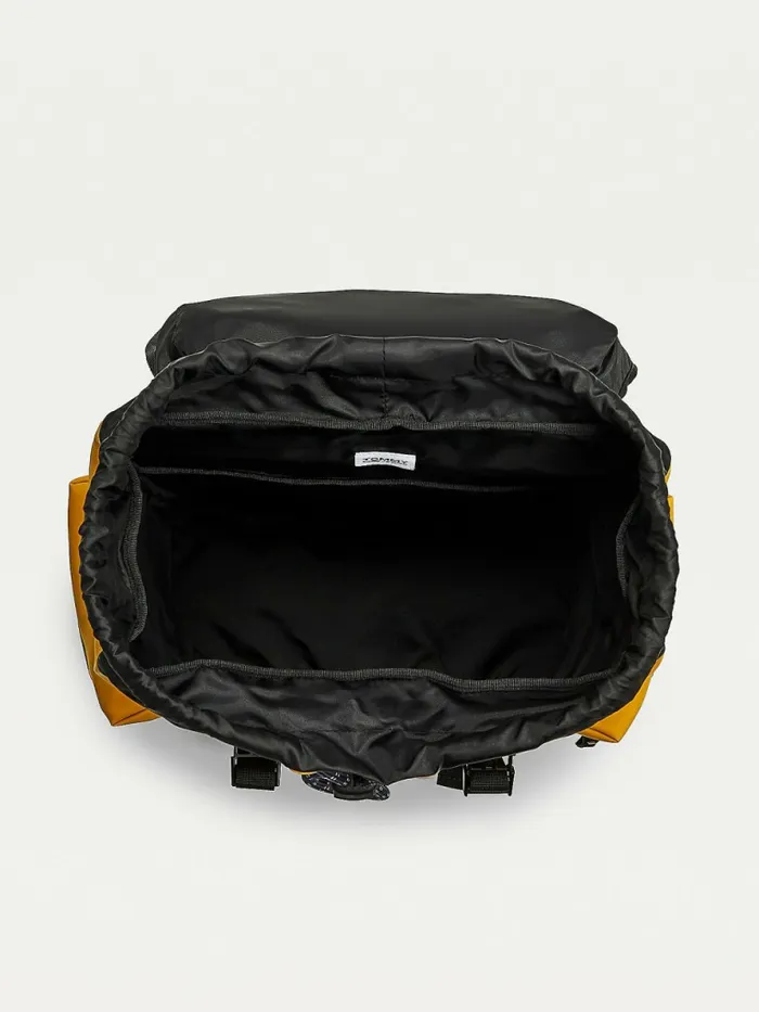 Tommy Hilfiger Tommy Badge Double Clip Backpack Prairie Yellow Mens Bags Near Me