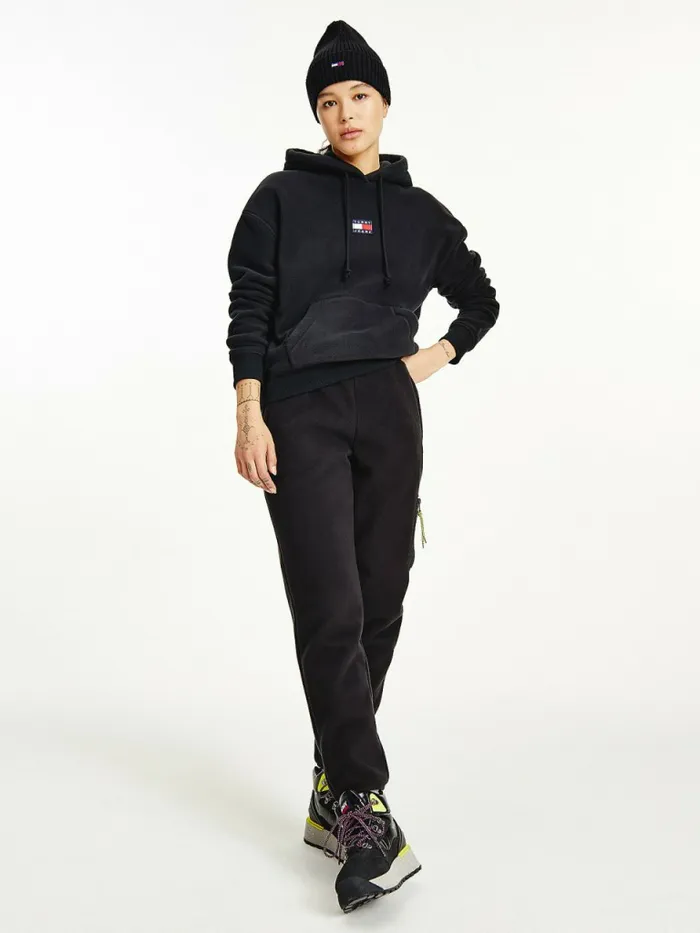 Tommy Hilfiger Tommy Badge Fleece Hoody Black Womens Sweatshirts and Hoodies Gift Ideas Tommy Hilfiger Tommy Badge Fleece Hoody Black Womens Sweatshirts and Hoodies Gift Ideas
