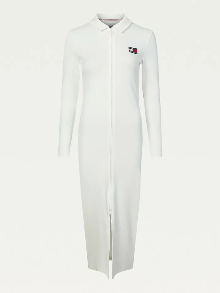 Tommy Hilfiger Tommy Badge Organic Cotton Polo Dress Ecru Womens Dresses and Jumpsuits Online