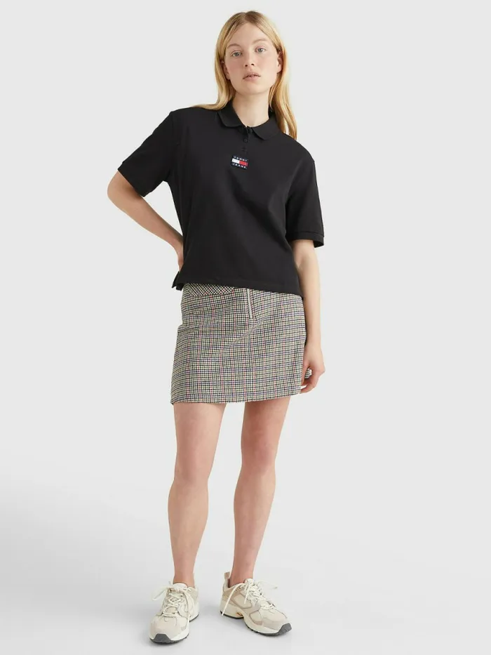 Tommy Hilfiger Tommy Badge Polo Black Womens Polo Shirts Near Me