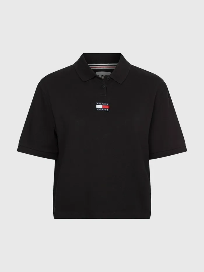 Tommy Hilfiger Tommy Badge Polo Black Womens Polo Shirts Near Me