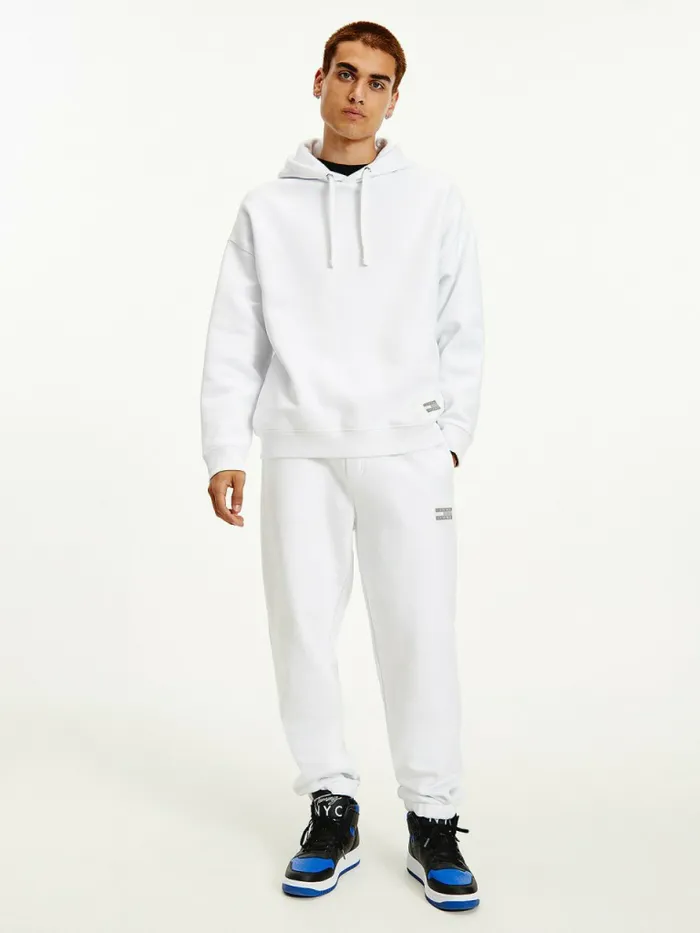 Tommy Hilfiger Tommy Badge Relaxed Joggers White Mens Trousers