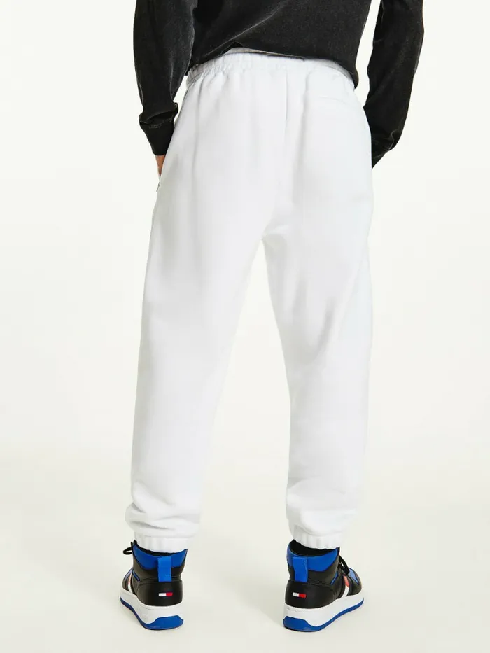 Tommy Hilfiger Tommy Badge Relaxed Joggers White Mens Trousers