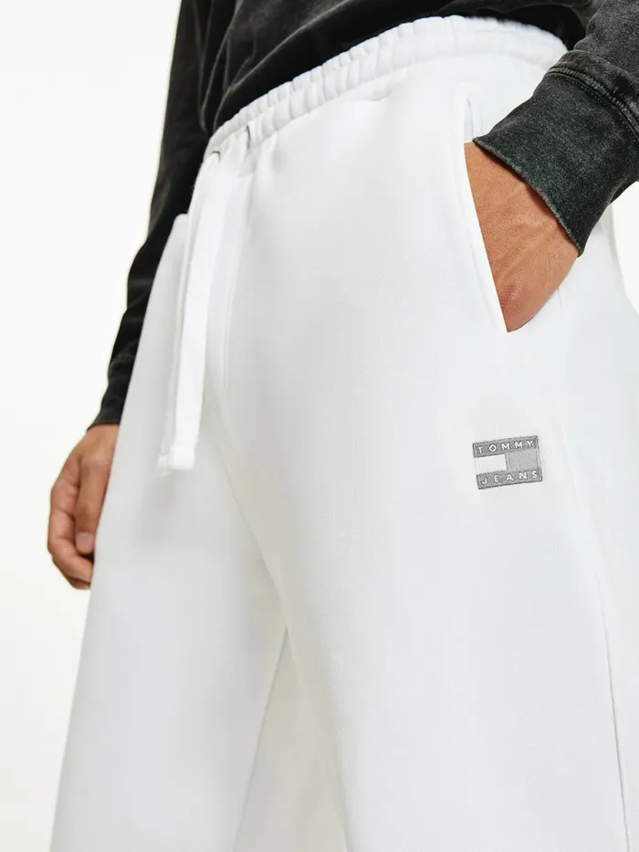 Tommy Hilfiger Tommy Badge Relaxed Joggers White Mens Trousers