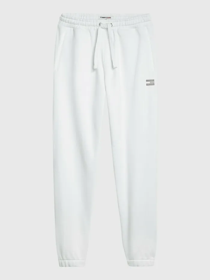 Tommy Hilfiger Tommy Badge Relaxed Joggers White Mens Trousers
