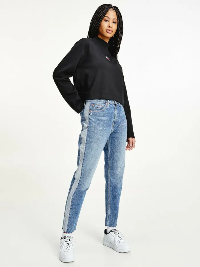 Tommy Hilfiger Tommy Badge Relaxed TShirt Black Womens TShirts Casaul