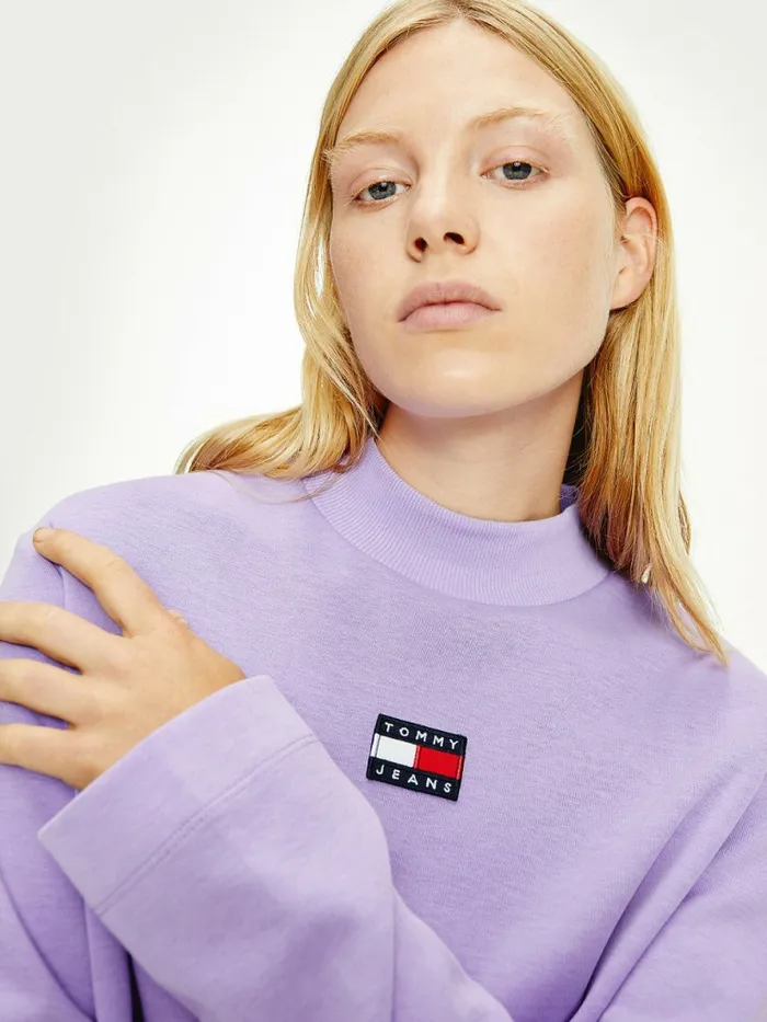 Tommy Hilfiger Tommy Badge Relaxed TShirt Violet Viola Womens TShirts Cheap On Sale
