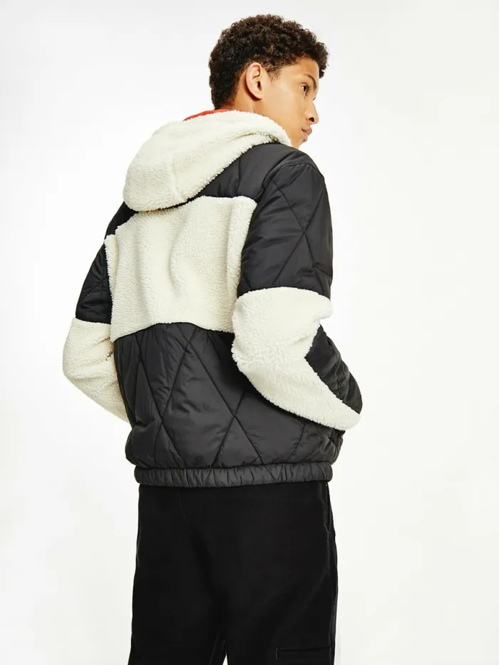 Tommy Hilfiger Tommy Badge Sherpa Jacket Black Mens Coats and Jackets On Sale