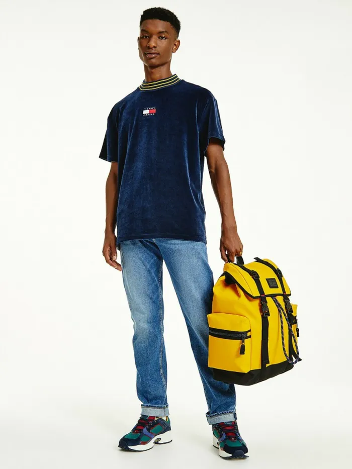 Tommy Hilfiger Tommy Badge Velour Relaxed Fit TShirt Twilight Navy Mens TShirts Online Tommy Hilfiger Tommy Badge Velour Relaxed Fit TShirt Twilight Navy Mens TShirts Online