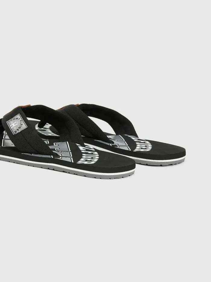 Tommy Hilfiger Tommy Beach Sandals Black Mens Sandals Sliders and Flip Flops Fashion