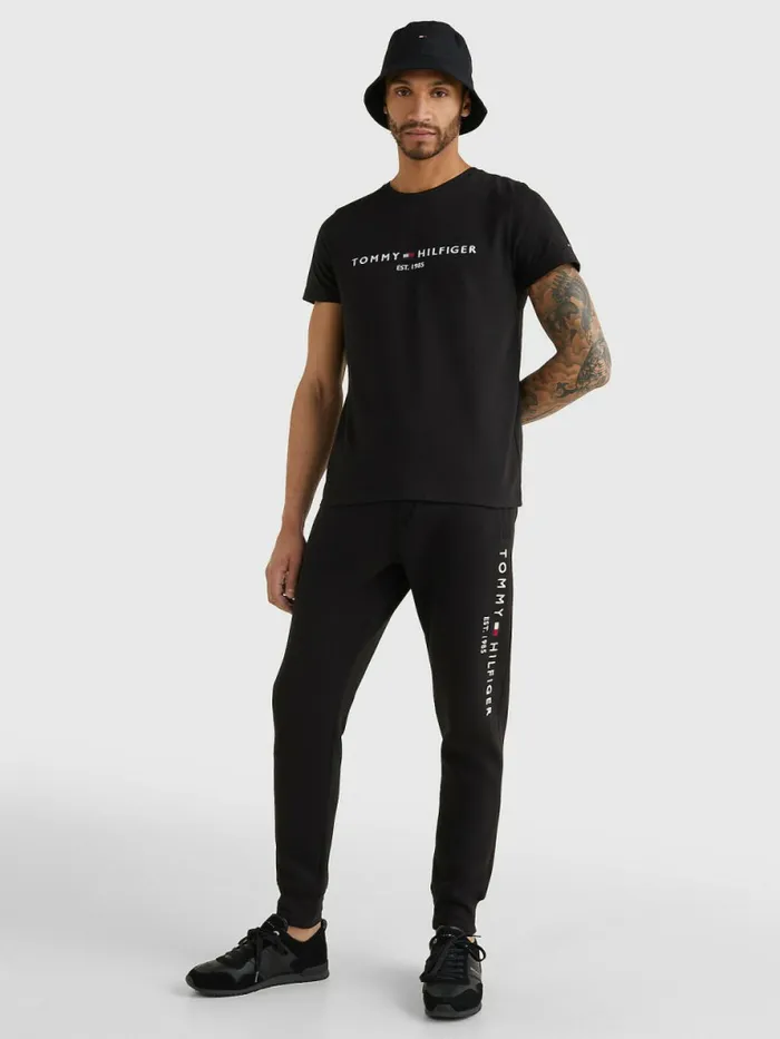 Tommy Hilfiger Tommy Hilfiger Logo TShirt Jet Black Mens Essentials
