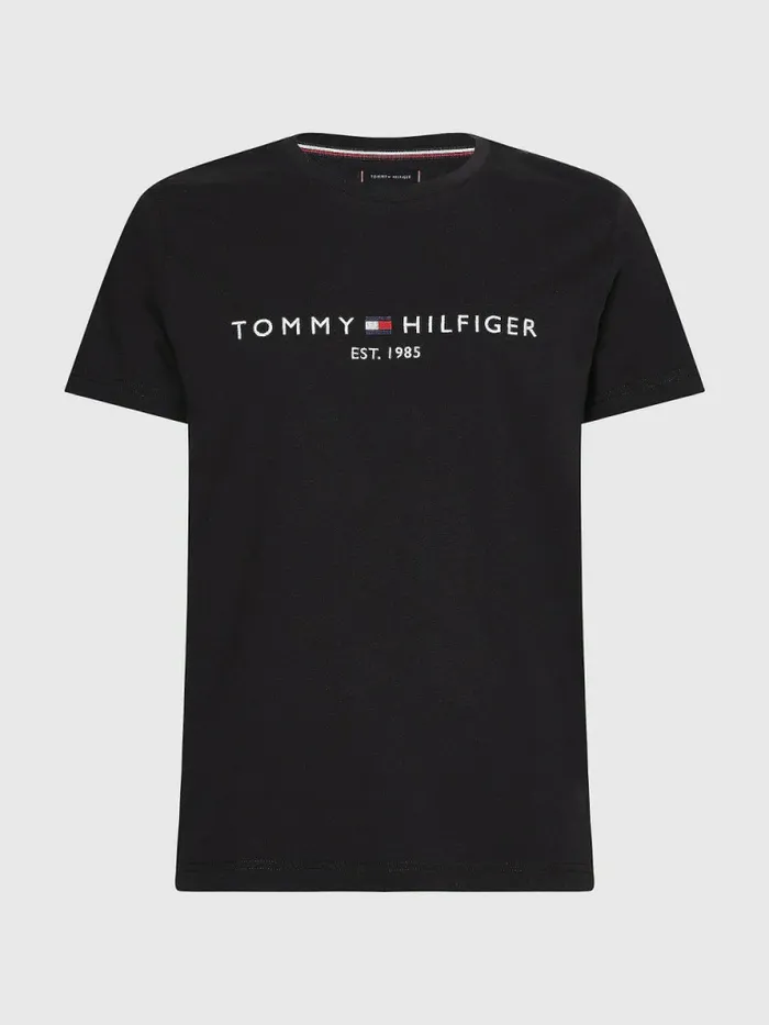 Tommy Hilfiger Tommy Hilfiger Logo TShirt Jet Black Mens Essentials