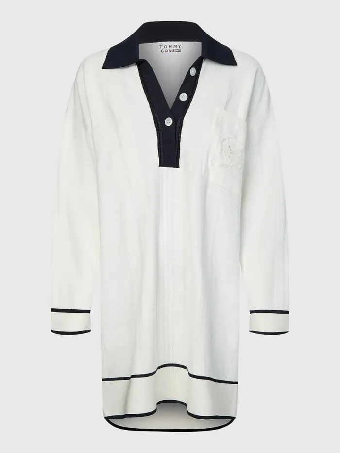 Tommy Hilfiger Tommy Icons Crest Relaxed Longline Jumper Ecru Womens Knitwear Popular Tommy Hilfiger Tommy Icons Crest Relaxed Longline Jumper Ecru Womens Knitwear Popular