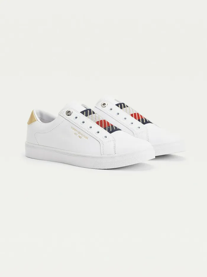 Tommy Hilfiger Tommy Icons Leather SlipOn Cupsole Trainers White Womens Trainers Casaul Tommy Hilfiger Tommy Icons Leather SlipOn Cupsole Trainers White Womens Trainers Casaul