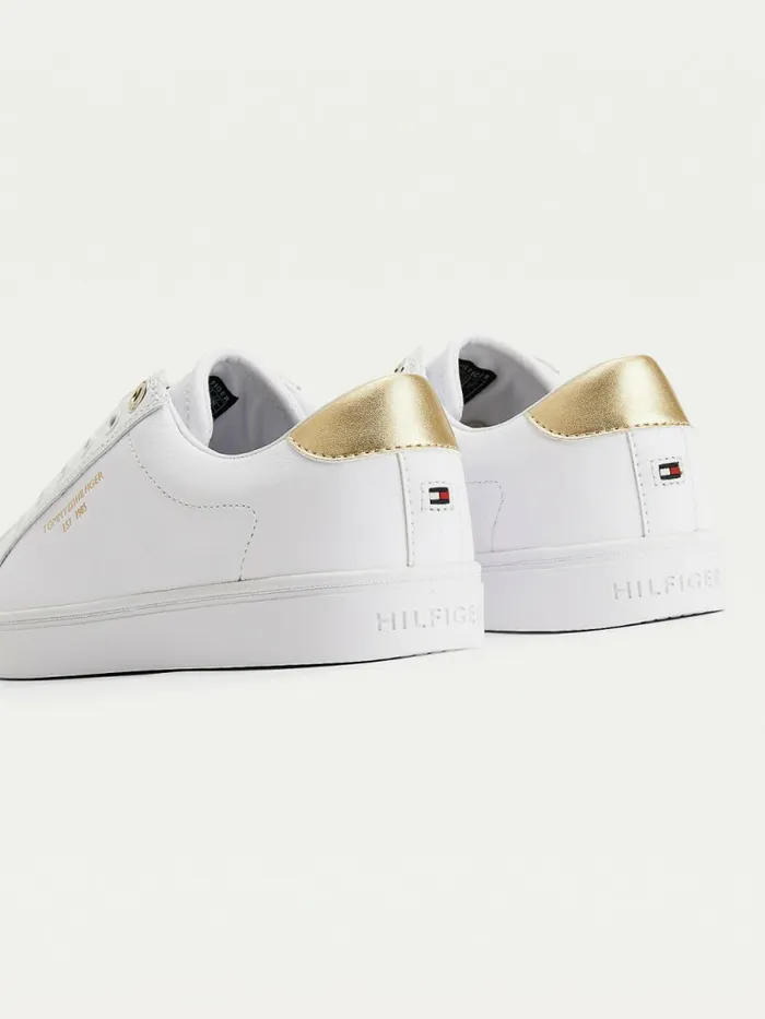 Tommy Hilfiger Tommy Icons Leather SlipOn Cupsole Trainers White Womens Trainers Casaul