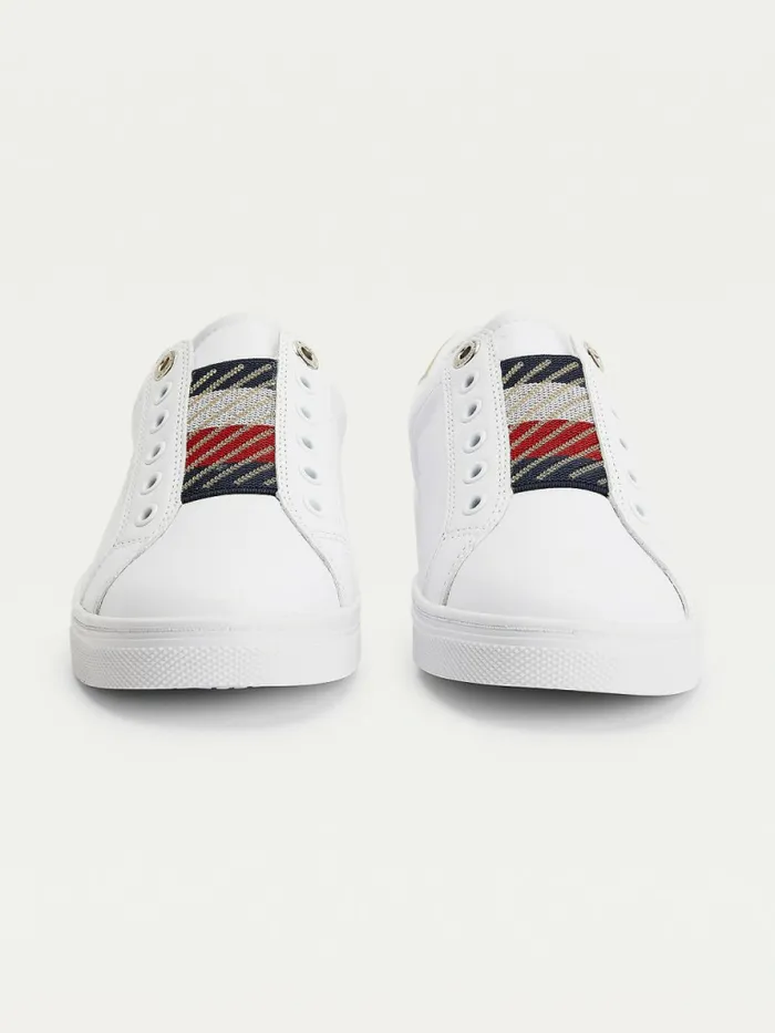 Tommy Hilfiger Tommy Icons Leather SlipOn Cupsole Trainers White Womens Trainers Casaul