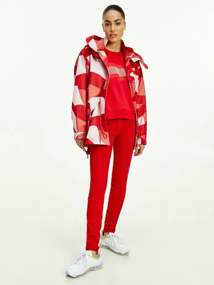 Tommy Hilfiger Tommy Icons Motion Print Parka Motion Flag Tonal Red Womens Coats and Jackets Near Me Tommy Hilfiger Tommy Icons Motion Print Parka Motion Flag Tonal Red Womens Coats and Jackets Near Me