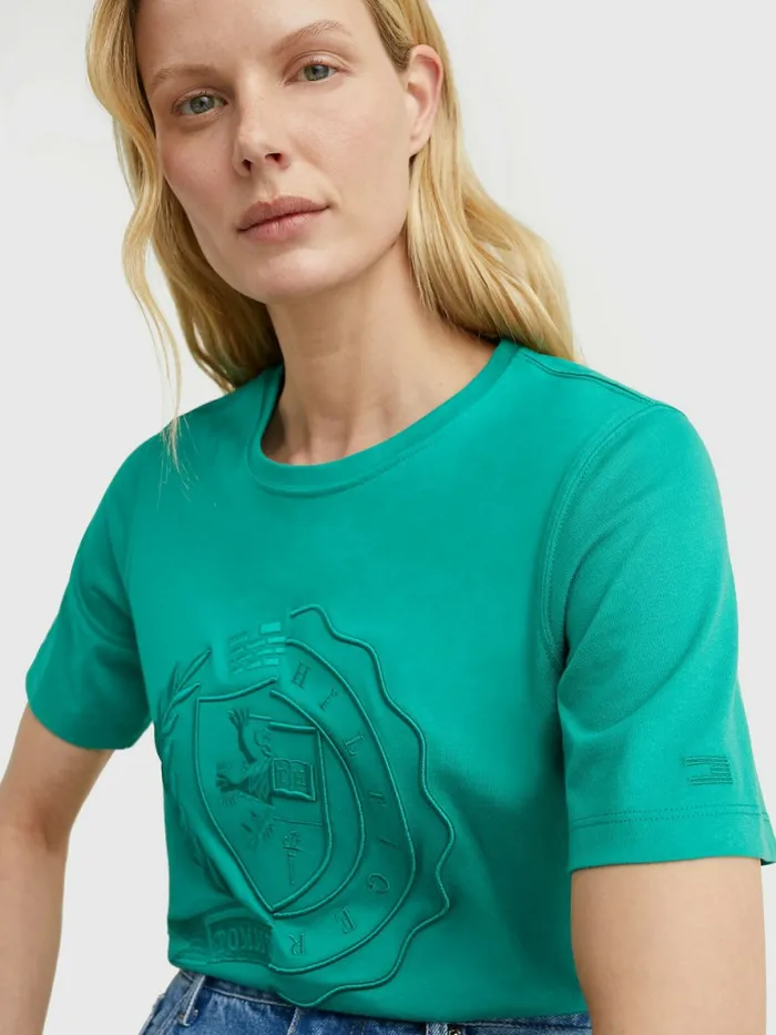 Tommy Hilfiger Tommy Icons Organic Cotton TShirt Icon Green Womens TShirts Online