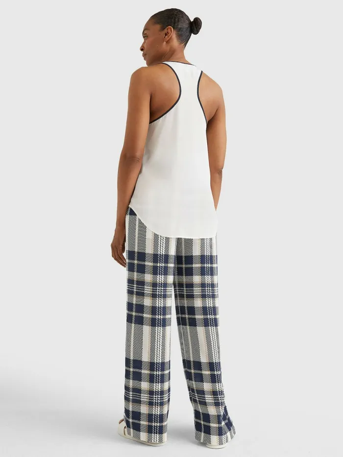 Tommy Hilfiger Tommy Icons Silk Racerback Tank Top Ecru Womens Shirts and Blouses On Sale