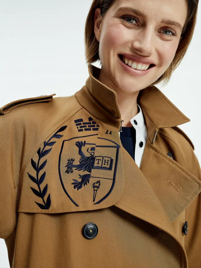 Tommy Hilfiger Tommy Icons Trench Coat Countryside Khaki Womens Coats and Jackets Fashion