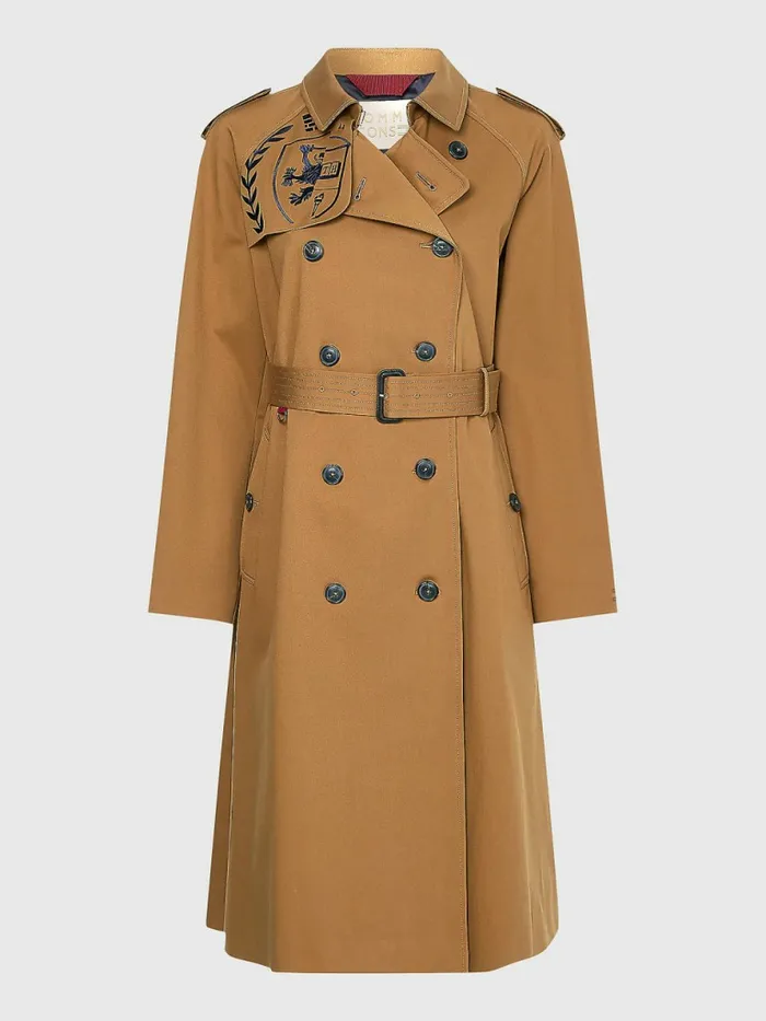 Tommy Hilfiger Tommy Icons Trench Coat Countryside Khaki Womens Coats and Jackets Fashion