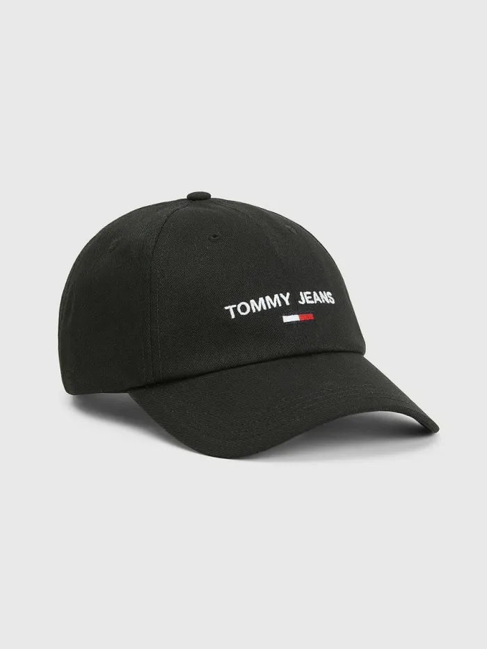 Tommy Hilfiger Tommy Jeans Flag Cap Black Mens Hats and Scarves Fashion