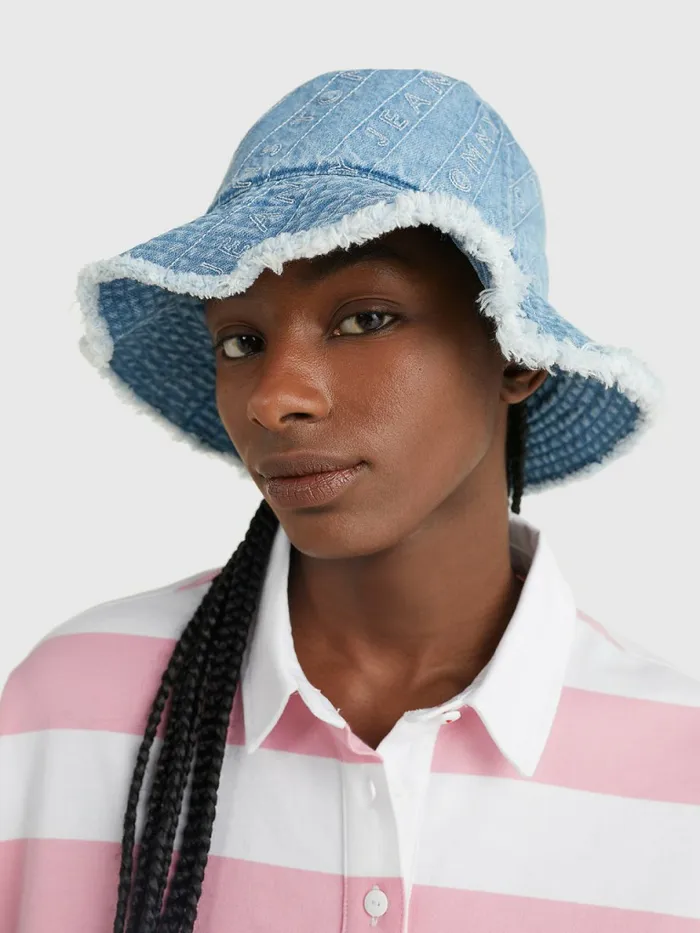 Tommy Hilfiger Tommy Jeans Item Bucket Hat Blue Crush Womens Hats and Scarves On Sale