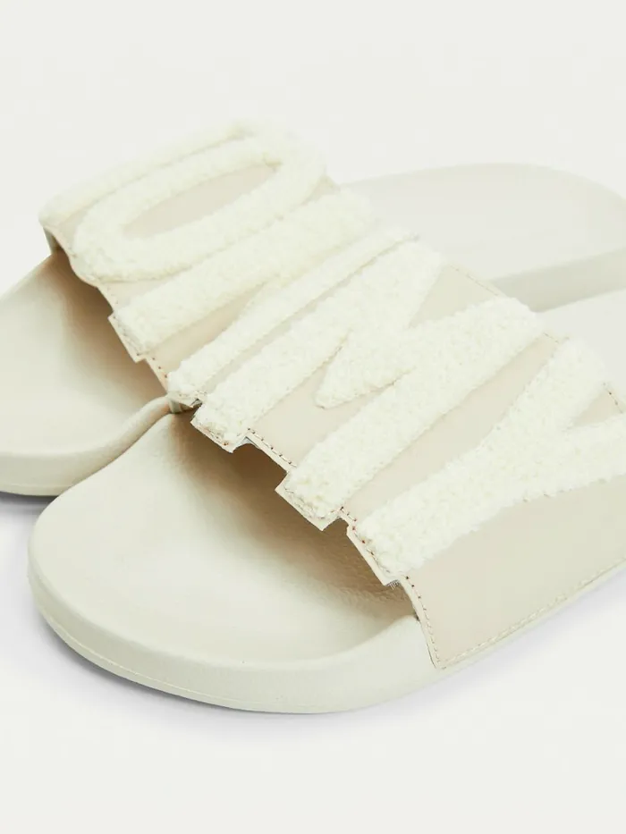 Tommy Hilfiger Tommy Lettering Pool Slides Classic Beige Womens Sandals Popular