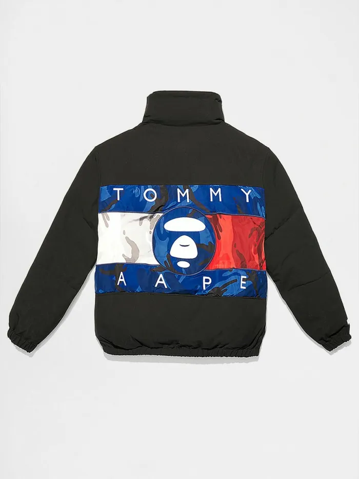 Tommy Hilfiger Tommy X Aape Exclusive Puffer Jacket Black Mens Coats and Jackets Gift for Friend