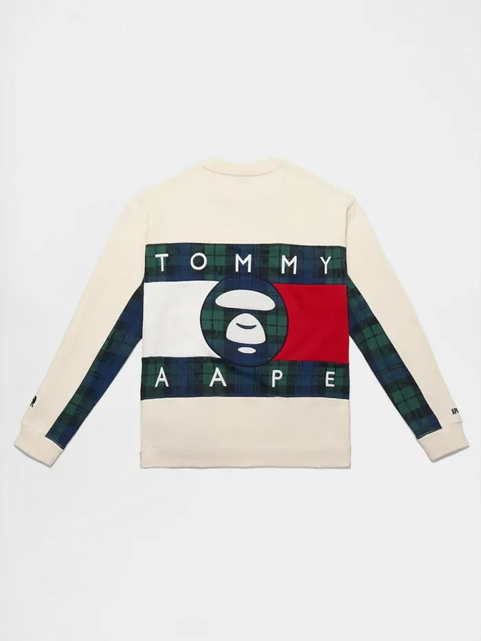 Tommy Hilfiger Tommy X Aape Fleece Sweatshirt Pristine Mens Sweatshirts and Hoodies Gift 4 You