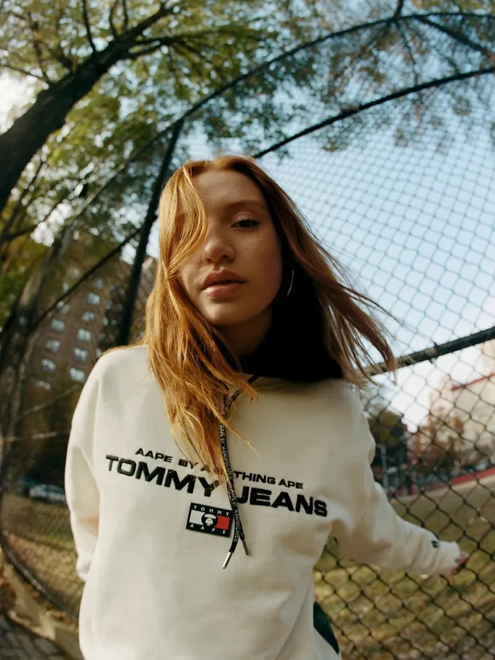 Tommy Hilfiger Tommy X Aape Fleece Sweatshirt Pristine Mens Sweatshirts and Hoodies Gift 4 You