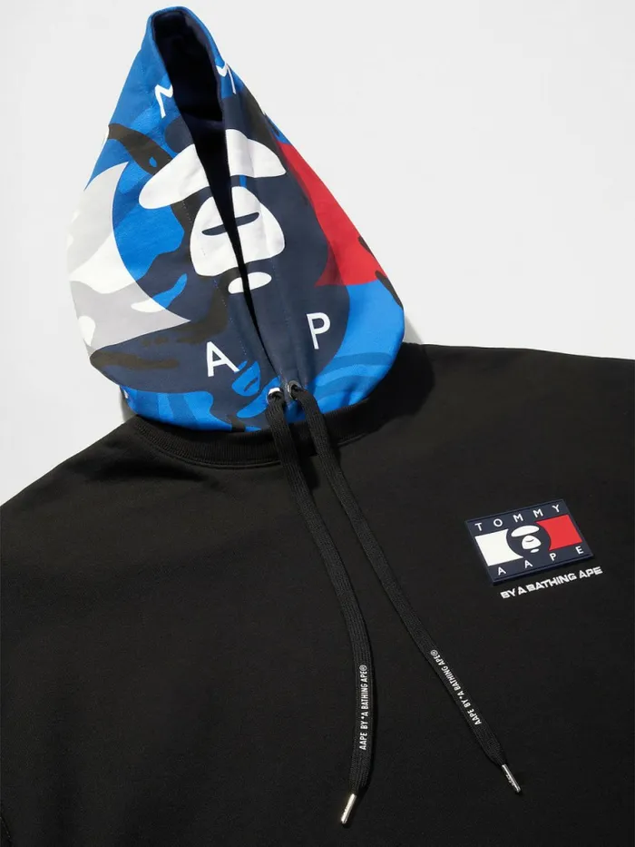 Tommy Hilfiger Tommy X Aape Full Face Hoody Black Mens Sweatshirts and Hoodies On Sale