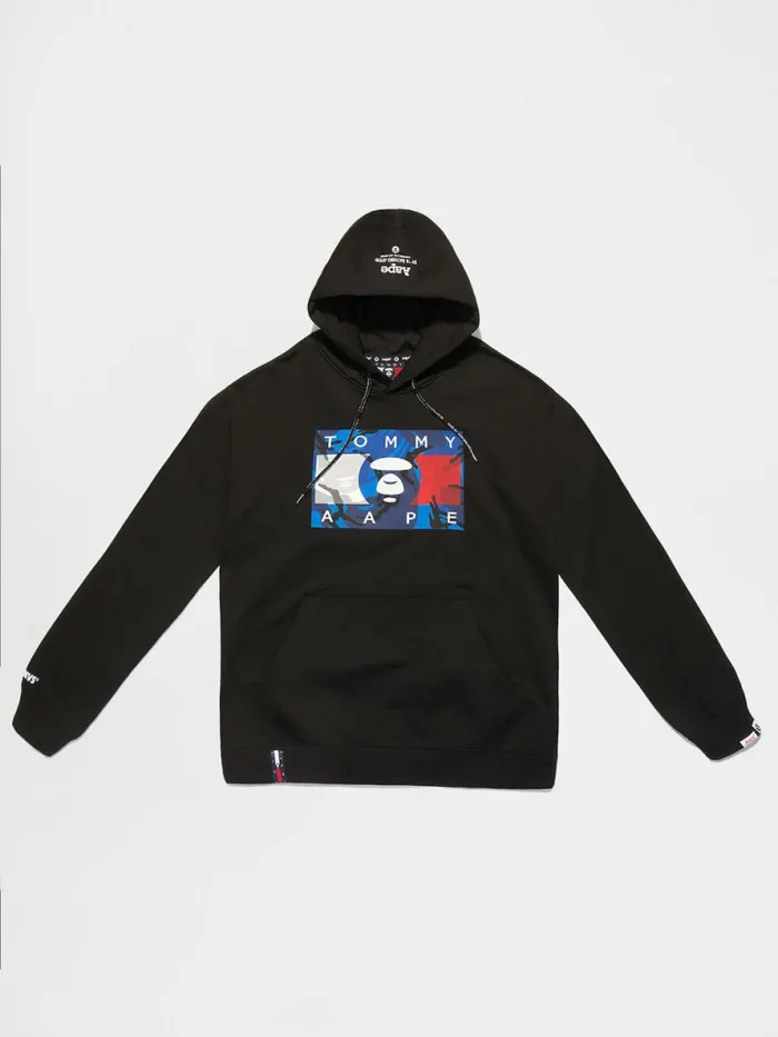 Tommy Hilfiger Tommy X Aape Hoody Black Womens Sweatshirts and Hoodies Popular Tommy Hilfiger Tommy X Aape Hoody Black Womens Sweatshirts and Hoodies Popular