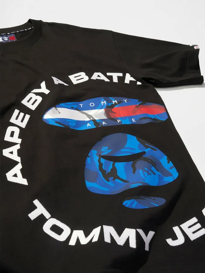 Tommy Hilfiger Tommy X Aape TShirt Black Mens TShirts Gift for Friend