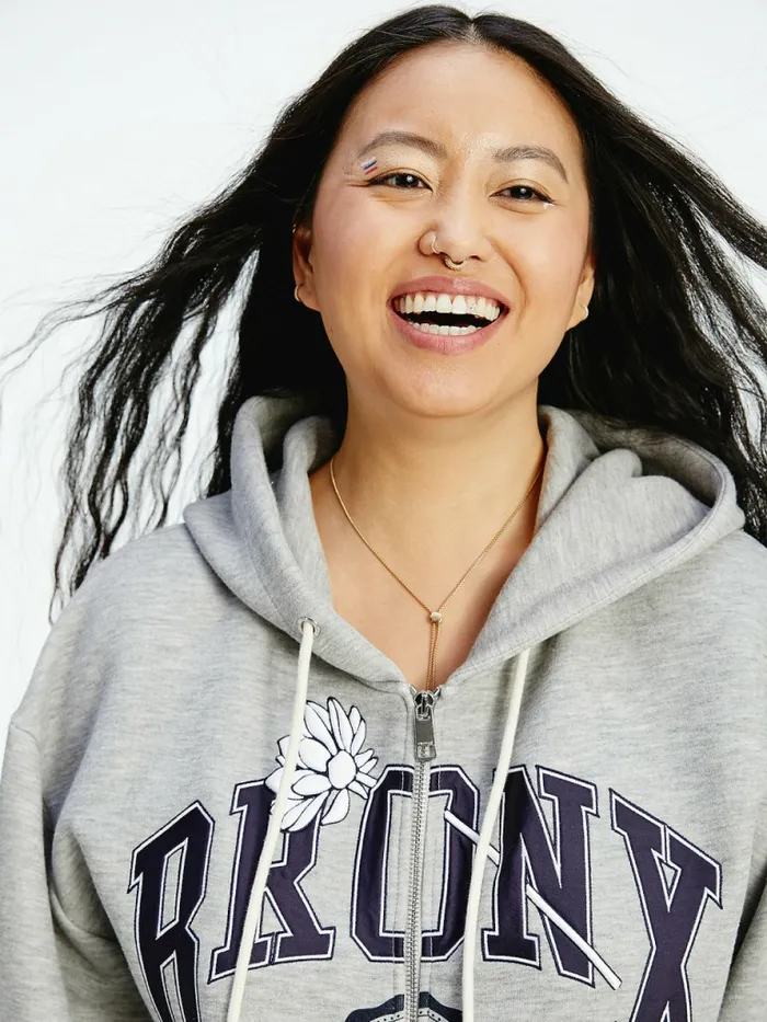 Tommy Hilfiger Tommyxindya ZipThru Hoody Bodysuit Light Grey Heather Womens Sweatshirts and Hoodies For Sale