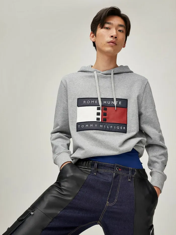 Tommy Hilfiger Tommyxromeo DualGender Hoody Grey Heather Womens Sweatshirts and Hoodies On Sale