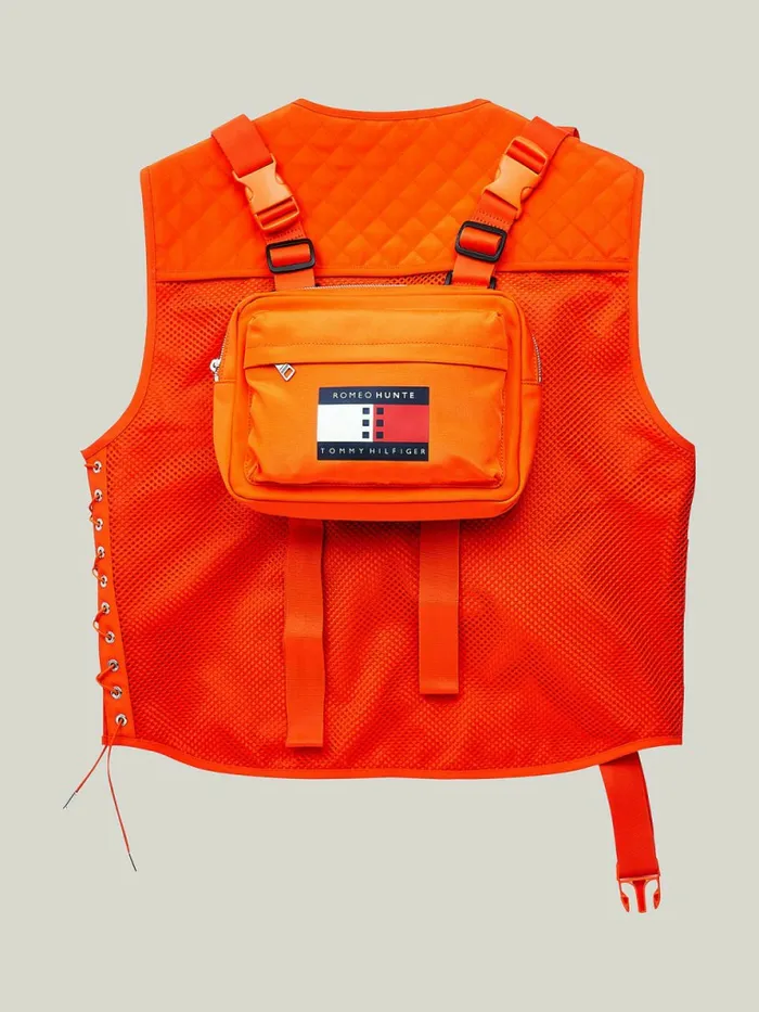 Tommy Hilfiger Tommyxromeo DualGender Utility Vest Daring Orange Womens Coats and Jackets Fashion