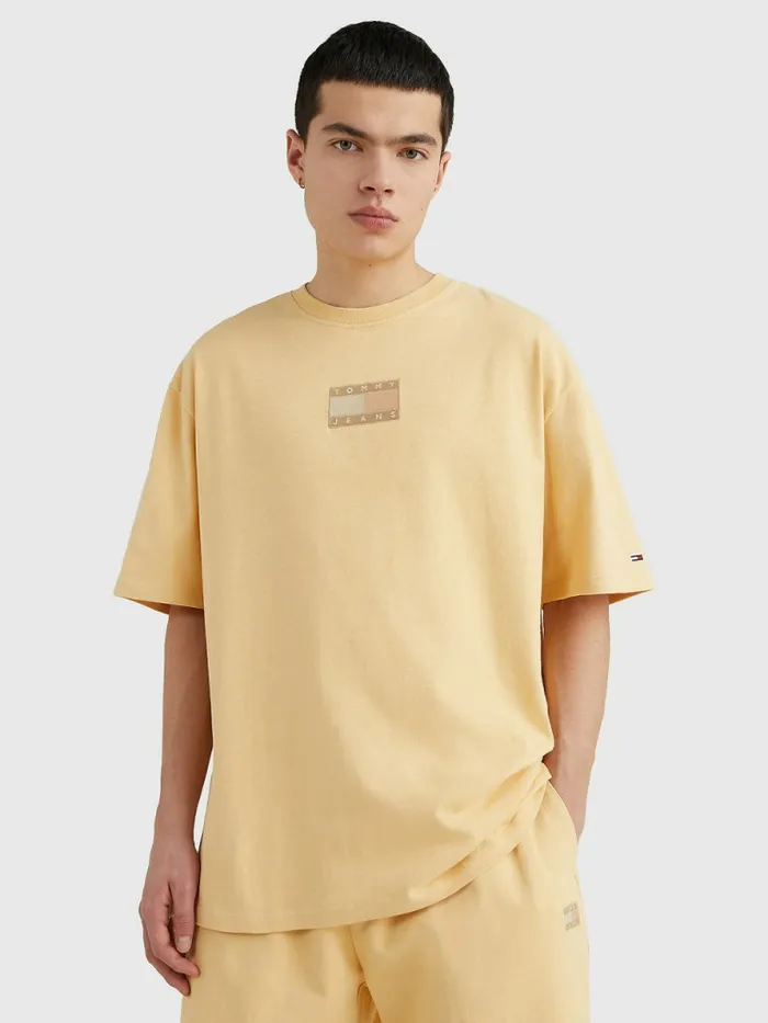 Tommy Hilfiger Tonal Logo Back TShirt Prairie Yellow Mens TShirts For Sale