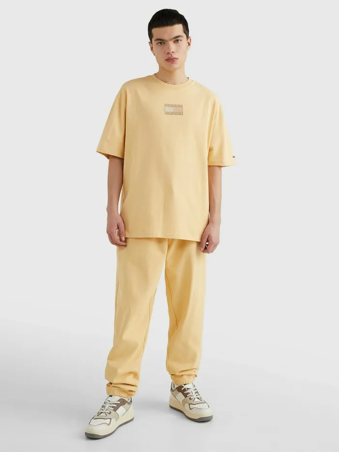 Tommy Hilfiger Tonal Logo Back TShirt Prairie Yellow Mens TShirts For Sale