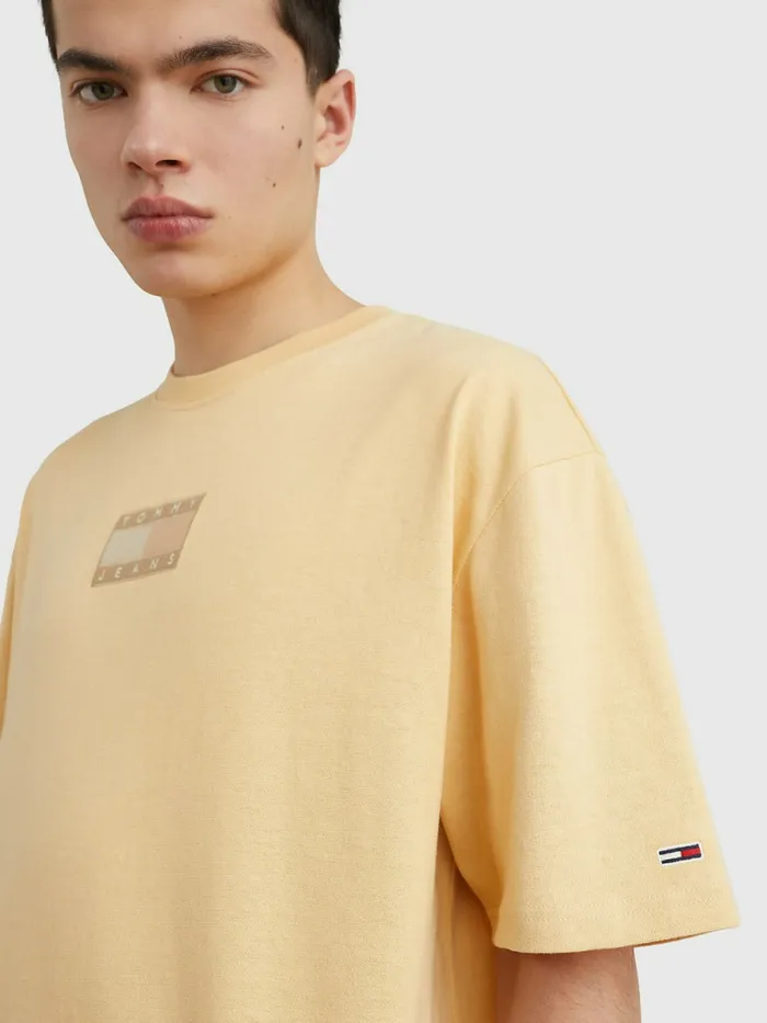 Tommy Hilfiger Tonal Logo Back TShirt Prairie Yellow Mens TShirts For Sale