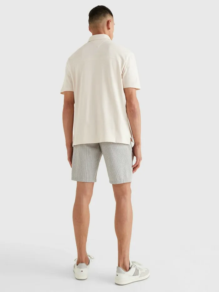 Tommy Hilfiger Tonal Logo Embroidery Polo Feather White Mens Polo Shirts Gift for Friend