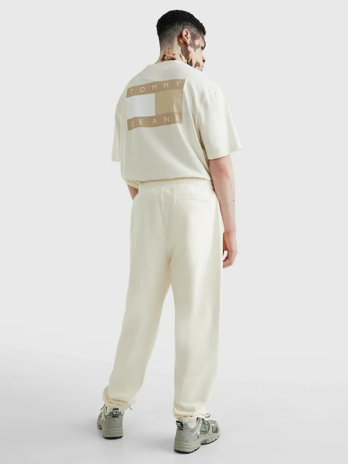 Tommy Hilfiger Tonal Logo Relaxed Fit Joggers Ancient White Mens Trousers
