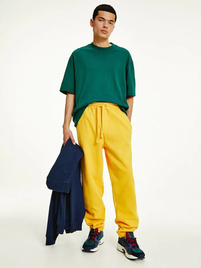 Tommy Hilfiger Tonal Logo Relaxed Fit Joggers Prairie Yellow Mens Trousers