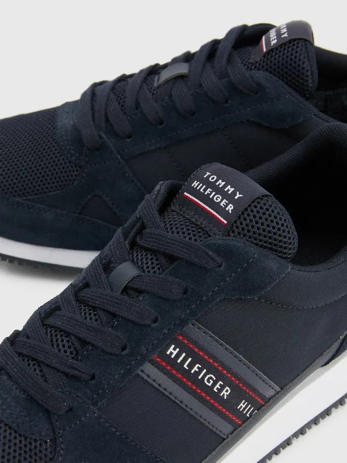 Tommy Hilfiger Tonal Mixed Texture Runner Trainers Desert Sky Mens Boots Casaul